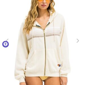Aviator nation cream zip up